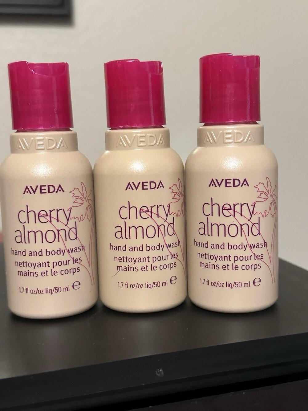 Aveda 3x Cherry Almond Hand & Body Wash Shower Gel 1.7oz 50ml NWOB New